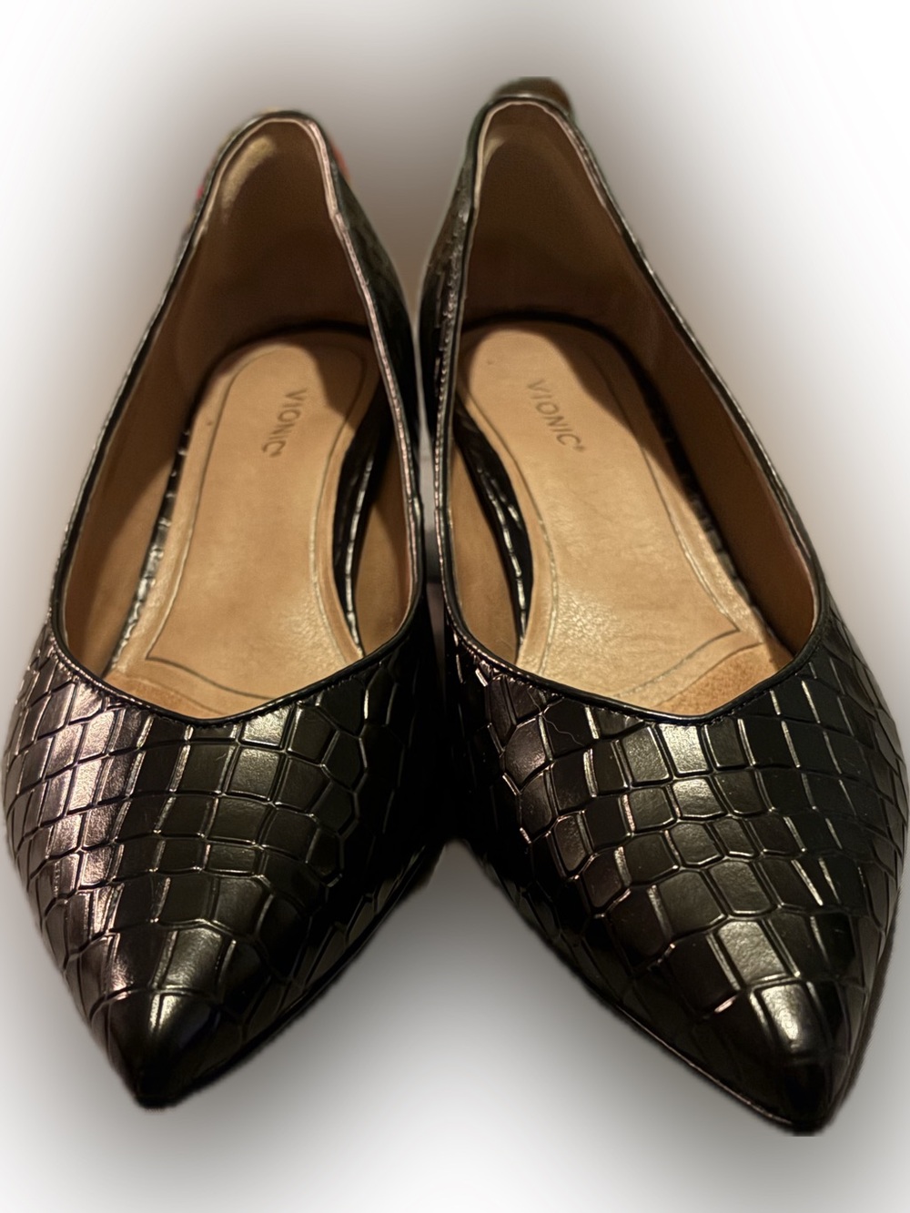 Vionic Josie Black Croc-Embossed Pointed-Toe Kitten Heels size 11 - Picture 6 of 15